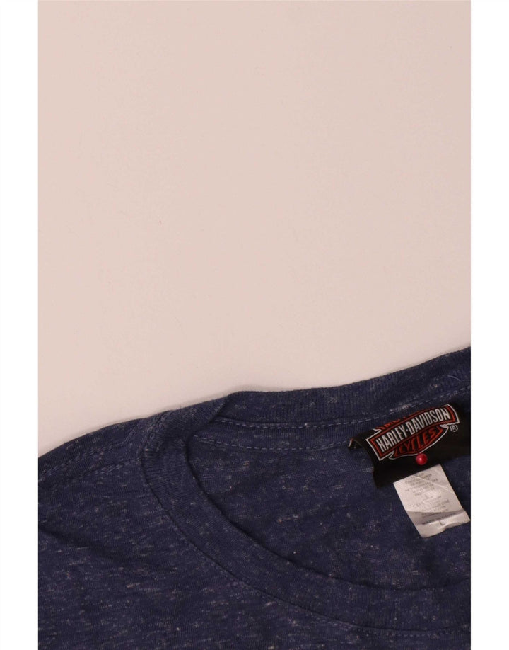 Harley Davidson Haut graphique à manches longues pour femme UK 14 Large Bleu marine