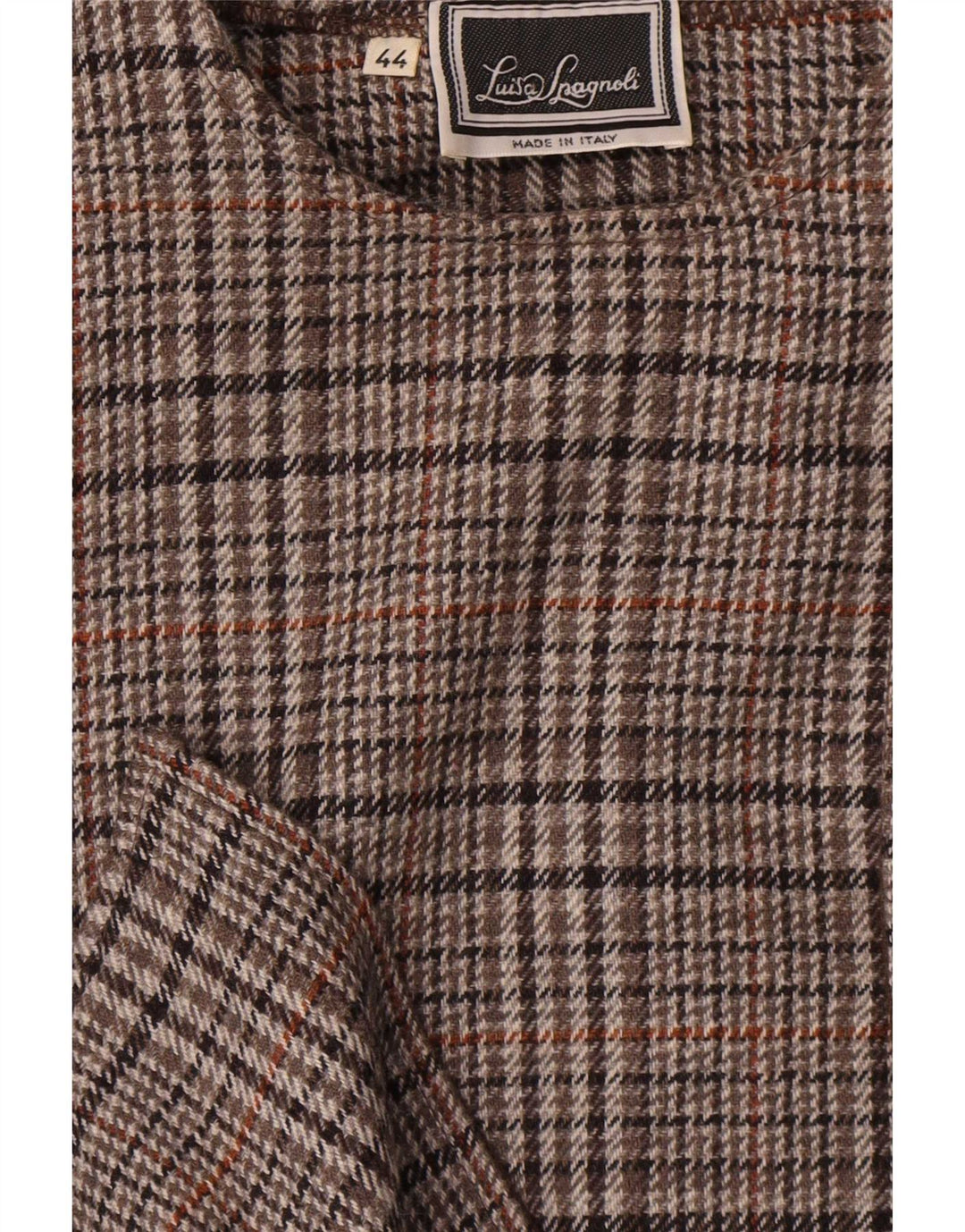 Luisa Spagnoli Veste blazer à 2 boutons pour femme IT 44 en laine à carreaux marron moyen