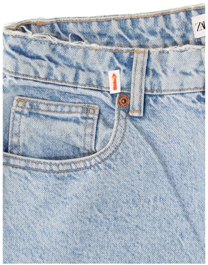 Zara Femme Jean Taille Haute EU 40 Moyen W30 L27 Bleu Coton