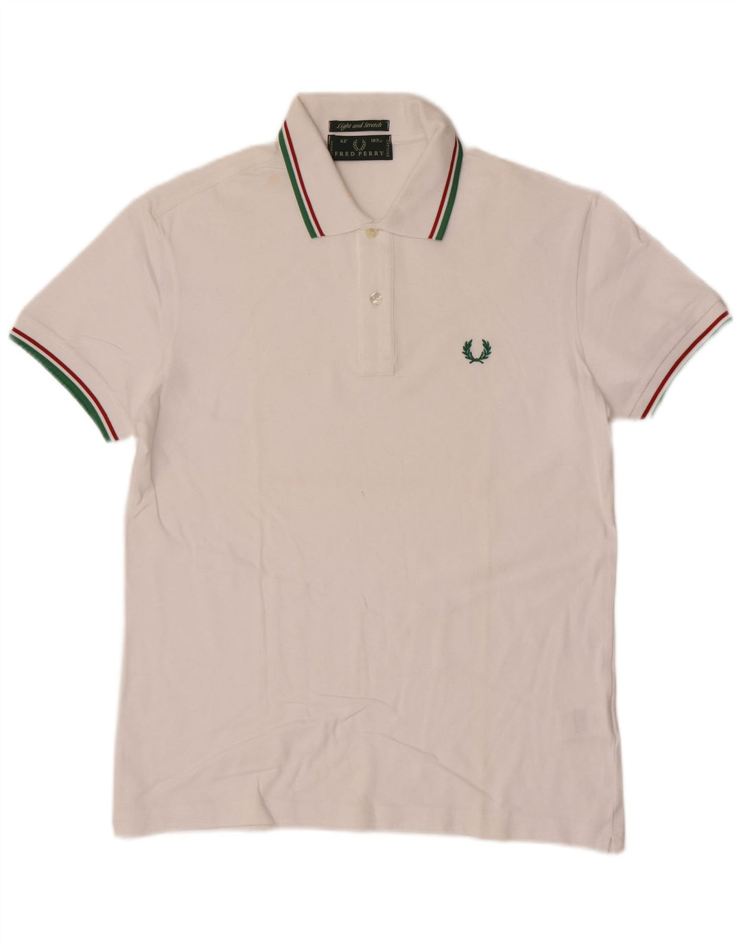 Fred Perry Polo Léger et Stretch Homme Blanc Moyen Coton