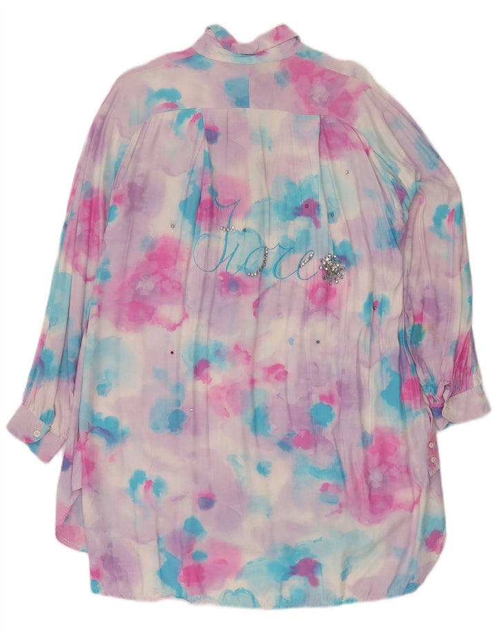 FIORE Chemisier long pour femme UK 16 Large Rose Tie Dye