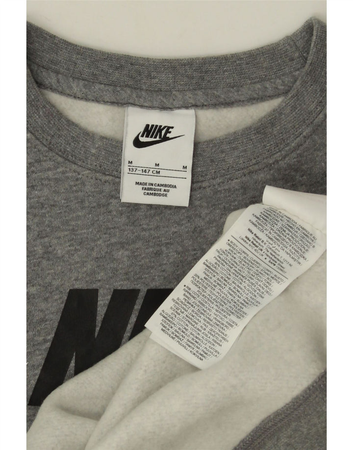 Nike Sweat-shirt graphique pour garçon 10-11 ans Gris moyen chiné en coton
