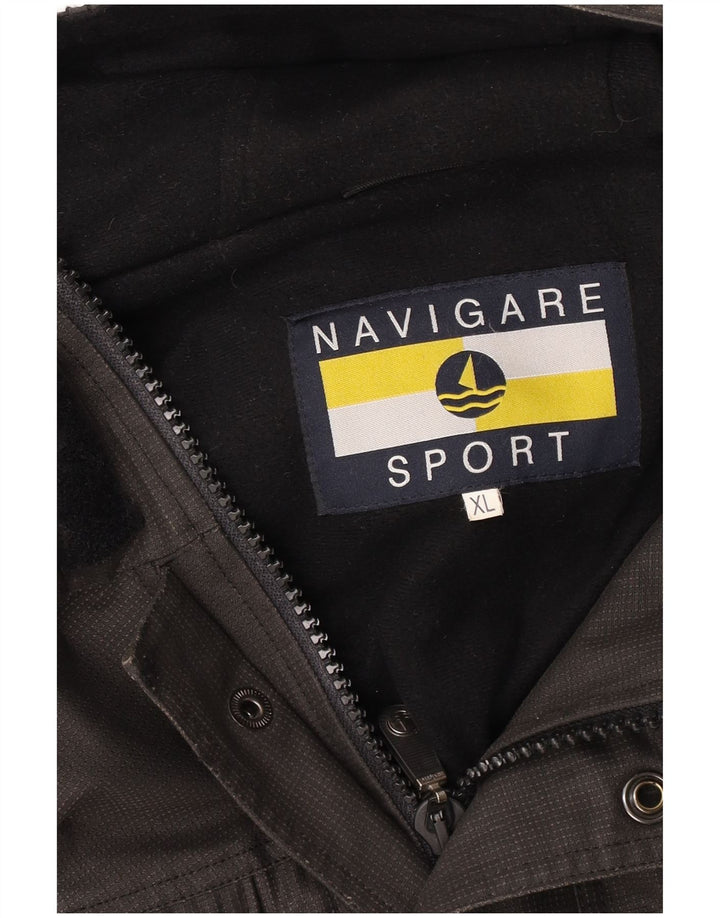 NAVIGARE Veste coupe-vent à capuche pour homme UK 42 XL Gris