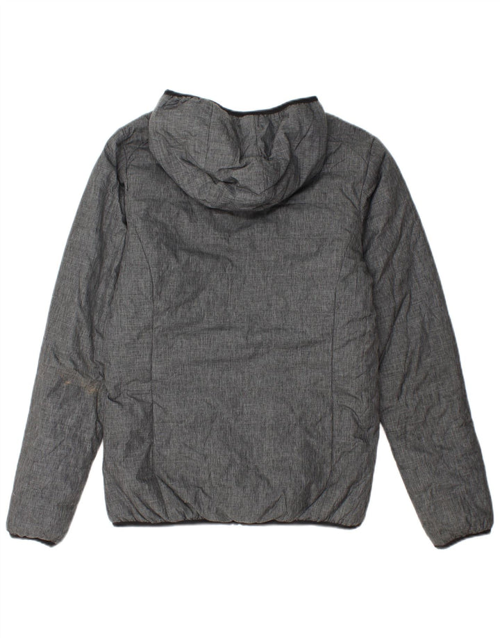 Ellesse Veste matelassée réversible à capuche surdimensionnée pour femme UK 10 Small Gris