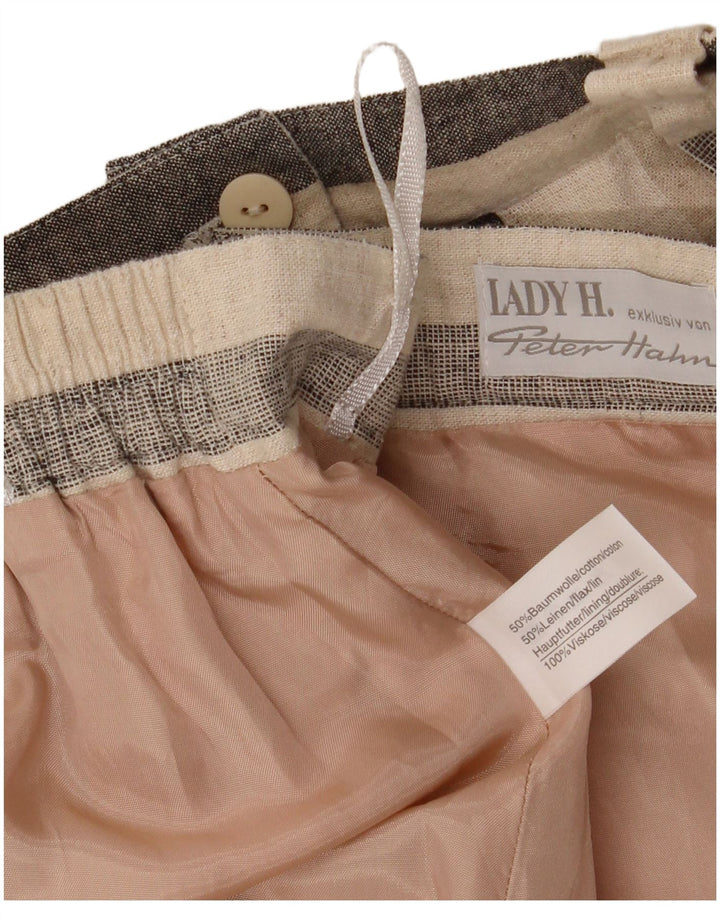 Peter Hahn Jupe trapèze pour femme IT 42 Medium W30 Beige rayé en coton
