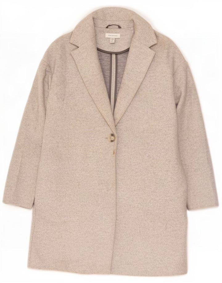 Topshop Manteau surdimensionné pour femme UK 8 Small Gris Polyester