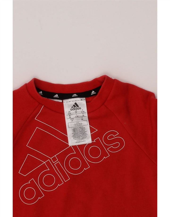 Adidas Sweat-shirt graphique pour garçon 2-3 ans Rouge Coton