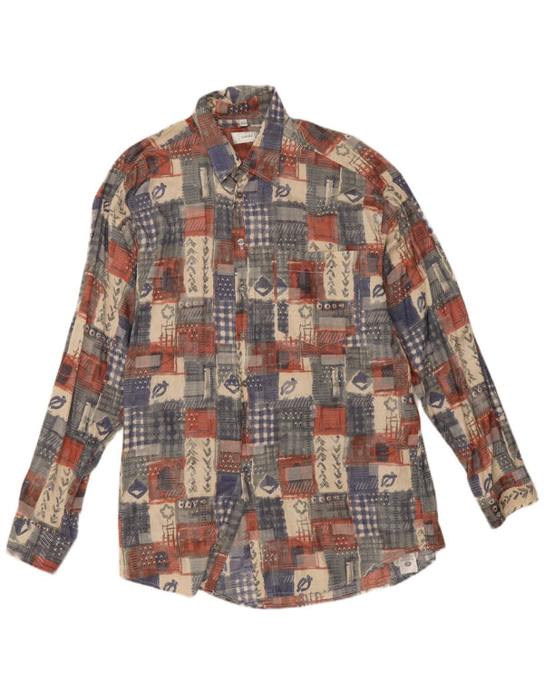 Canda Chemise Homme Taille 41/42 16 1/2 Grand Patchwork Multicolore Viscose