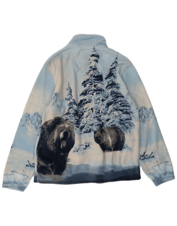 Atlas For Men Veste polaire graphique pour homme UK 38 Bleu moyen Imprimé animal