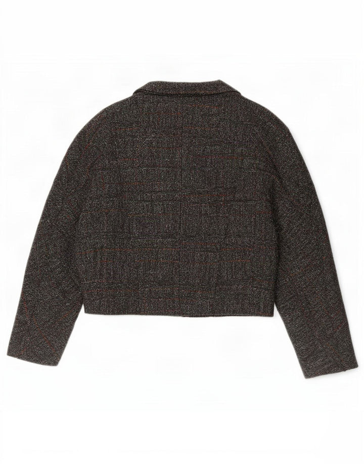 Rehli Veste blazer croisée pour femme UK 44 Gris moyen à carreaux