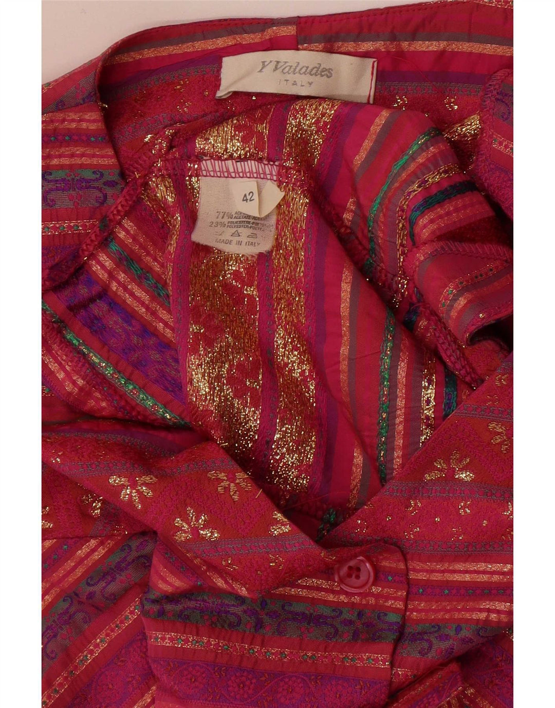 gilet femme vintage IT 42 Acétate rayé rose moyen