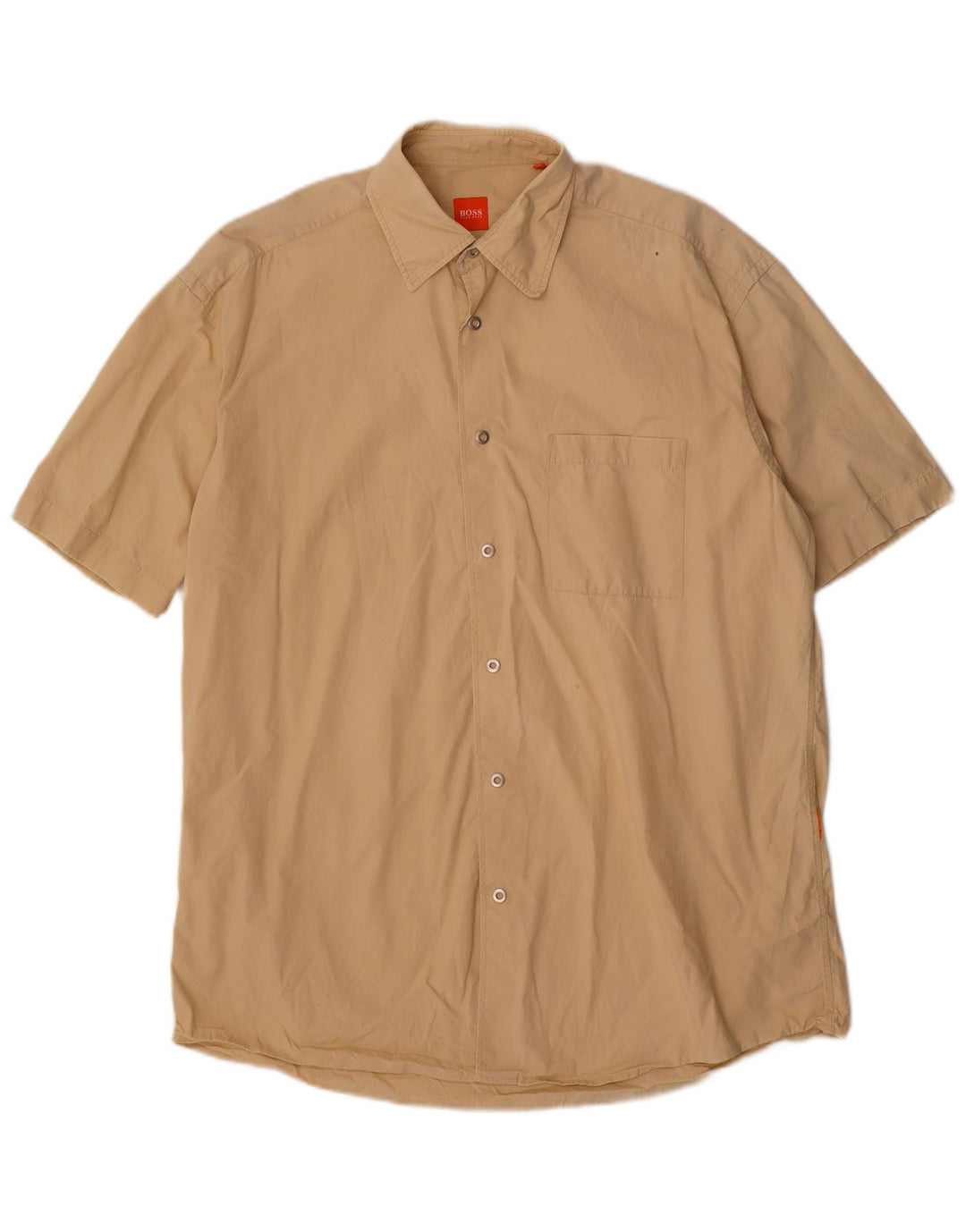 Hugo Boss Chemise à manches courtes en coton beige moyen