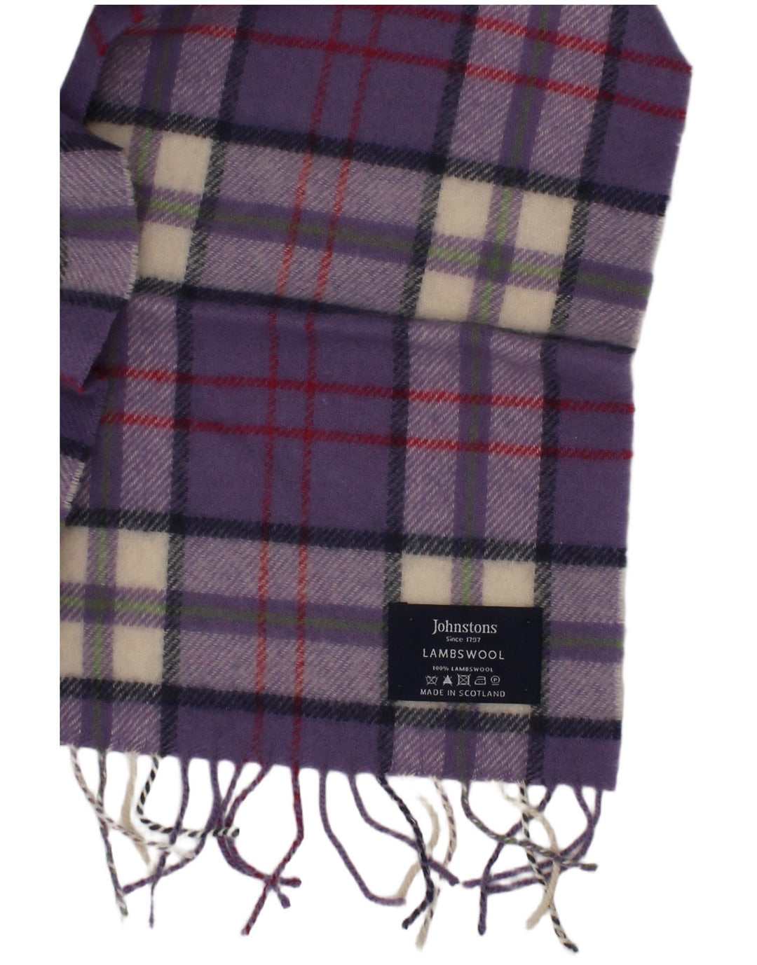 Johnstons Écharpe rectangulaire pour femme Taille unique en laine d'agneau à carreaux violets