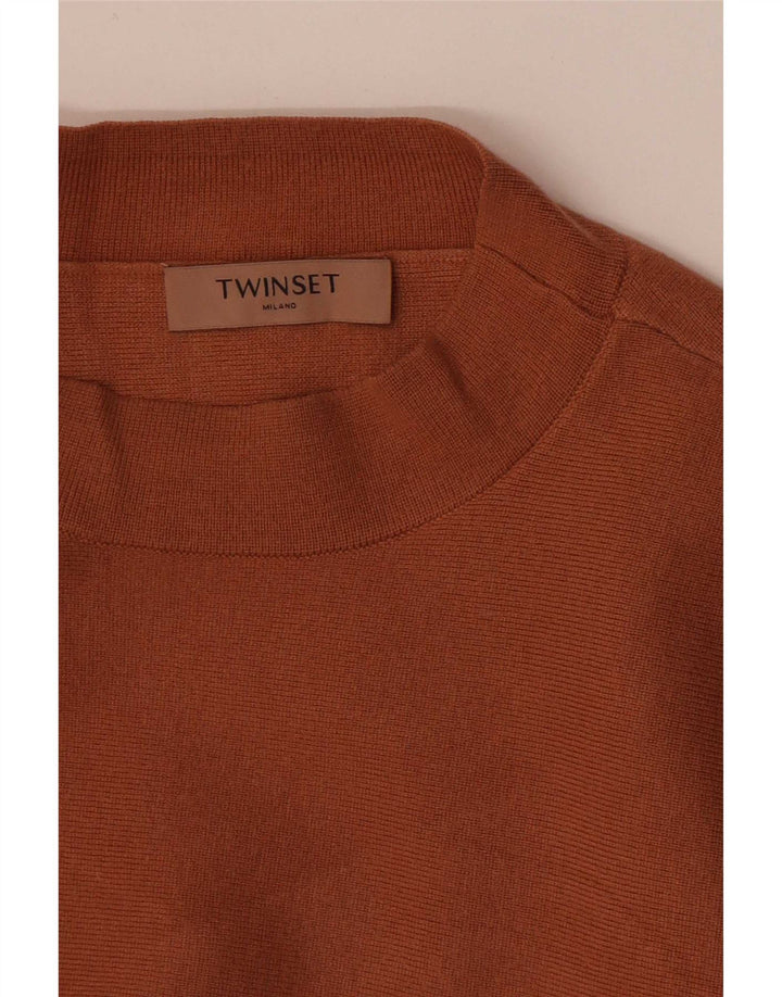 Twinset Haut Femme Manches Longues UK 12 Marron Moyen