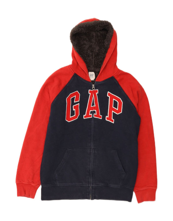 Gap Pull à capuche zippé graphique pour filles 13-14 ans 2XL Bleu marine Colourblock