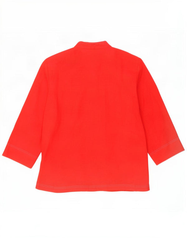 Sasha Chemisier à manches 3/4 pour femme UK 14 Lin rouge moyen