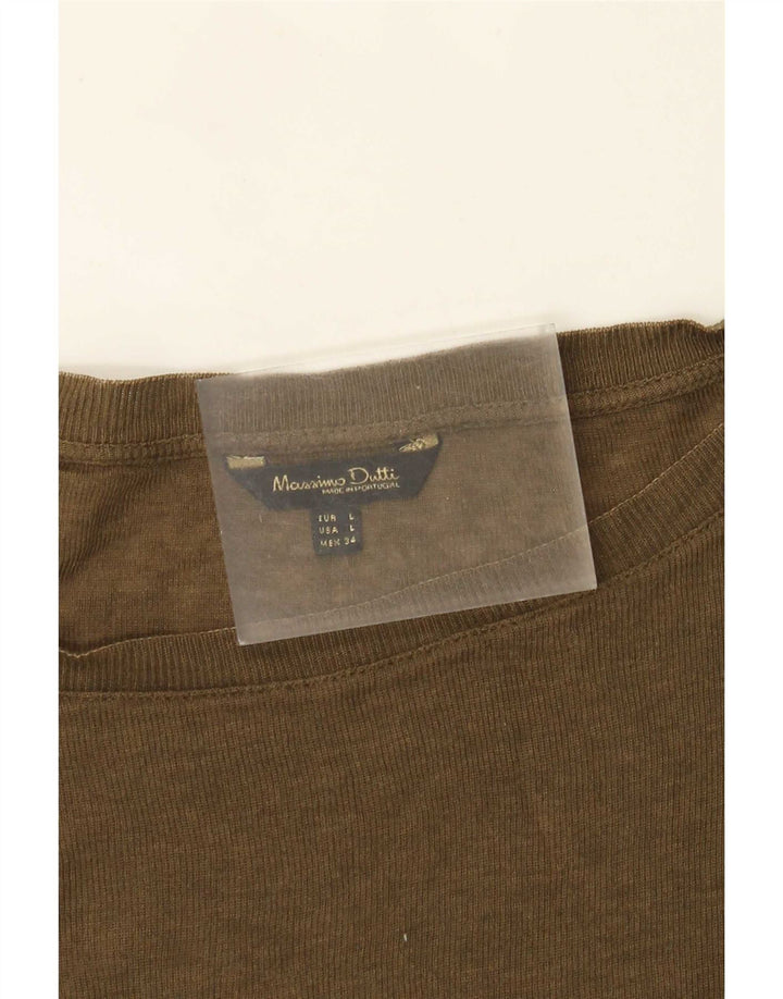Massimo Dutti Haut à manches longues pour femme UK 16 Large Kaki