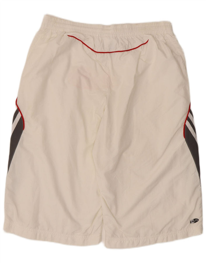Adidas Short de Sport Climalite Homme Blanc Moyen Polyester Colorblock