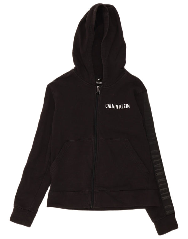 Calvin Klein Pull à capuche zippé Performance pour femme UK 14 Noir moyen