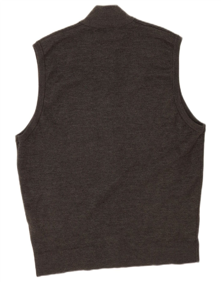 Marks & Spencer Cardigan sans manches pour homme en laine mérinos gris moyen