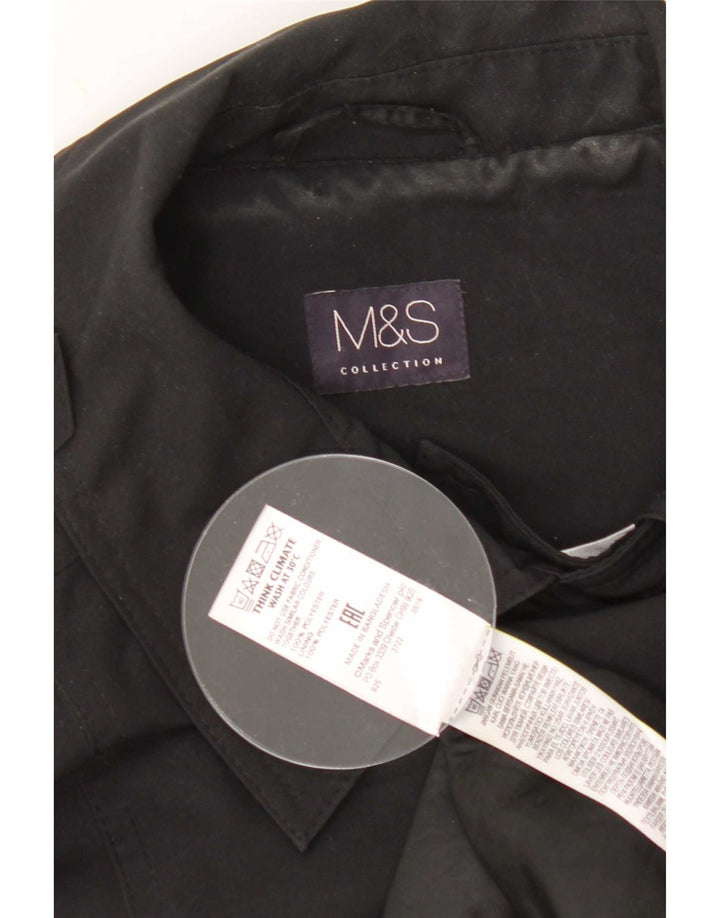 Marks & Spencer Trench-Coat Femme UK 16 Large Noir Polyester