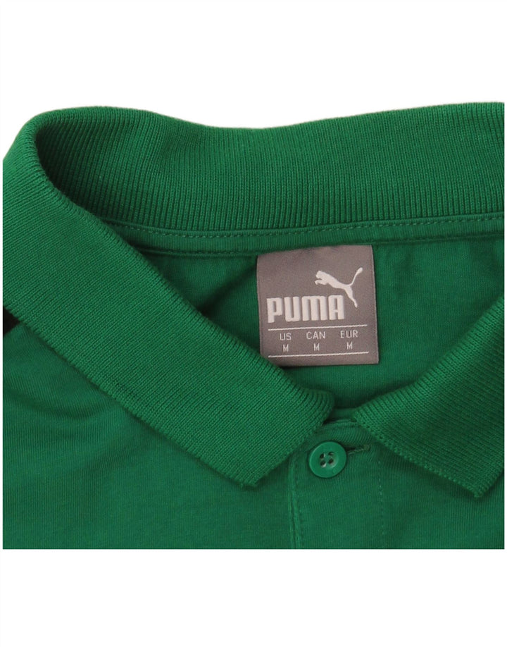PUMA Mens Graphic Polo Shirt Medium Green Colourblock