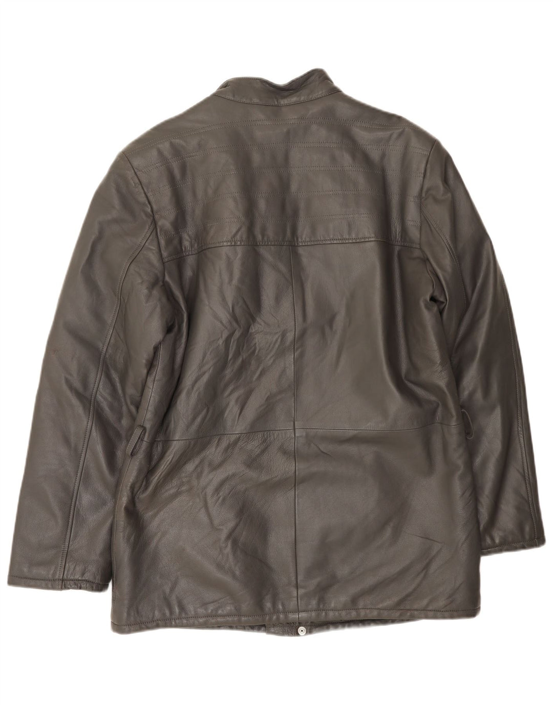 VINTAGE Veste en cuir homme UK 38 Gris moyen