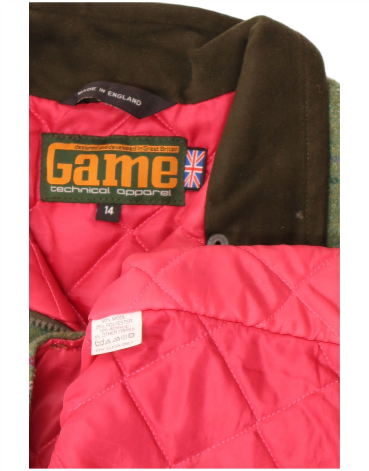 Game Technical Apparel Gilet pour femme UK 44 Large laine à carreaux vert