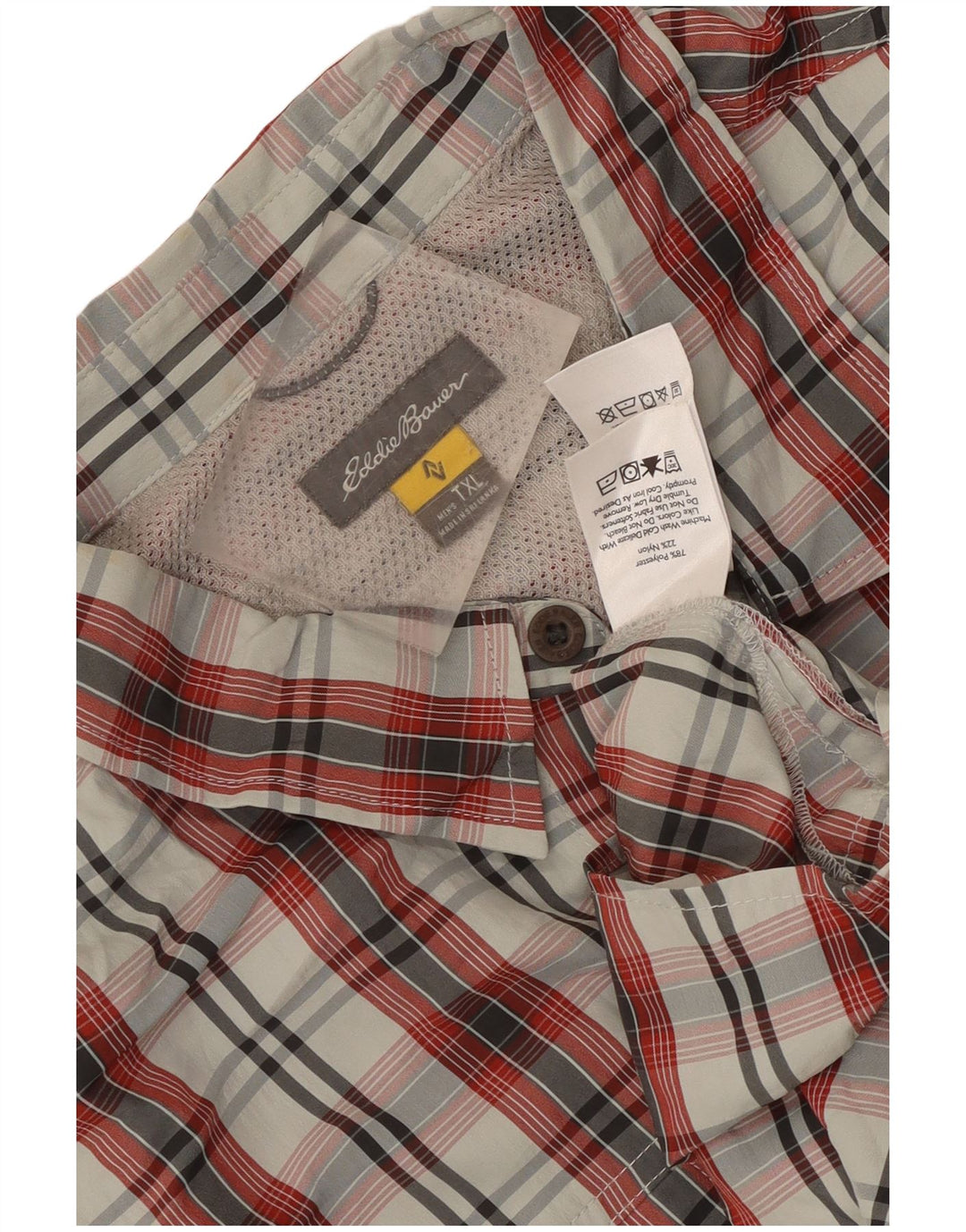 Eddie Bauer Chemise à manches courtes pour homme XL Rouge à carreaux Polyester