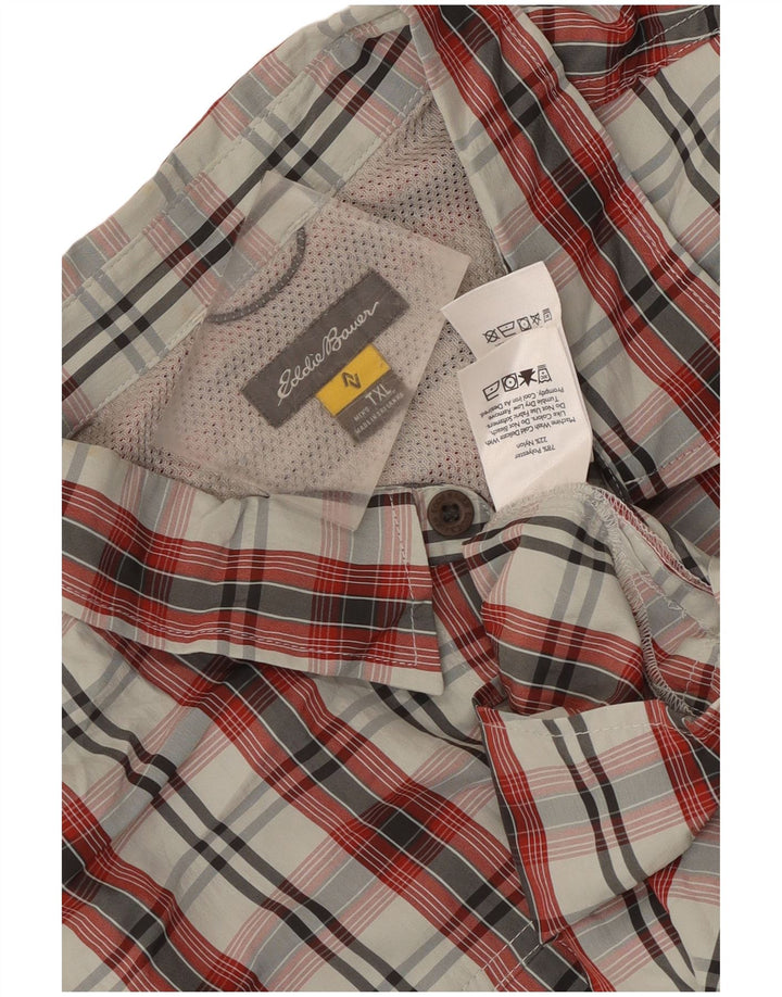 Eddie Bauer Chemise à manches courtes pour homme XL Rouge à carreaux Polyester