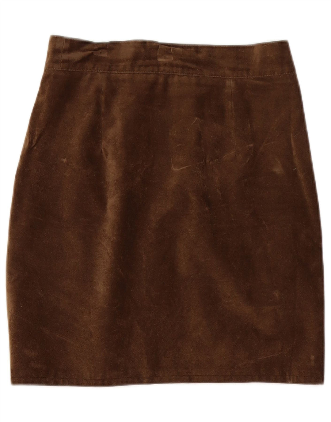 jupe crayon en daim femme vintage W26 Petit Marron
