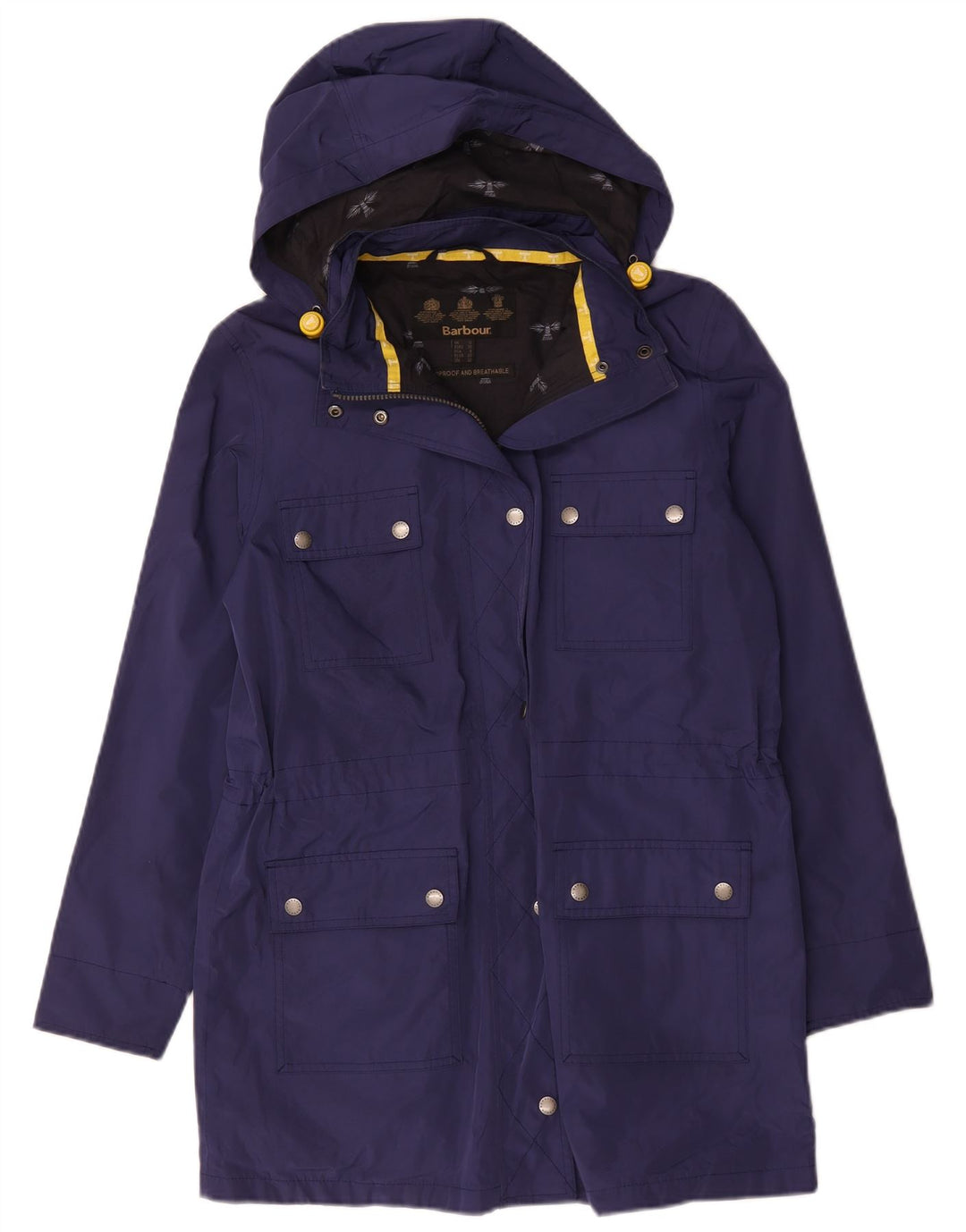 Barbour Manteau coupe-vent à capuche pour femme UK 12 Bleu marine moyen