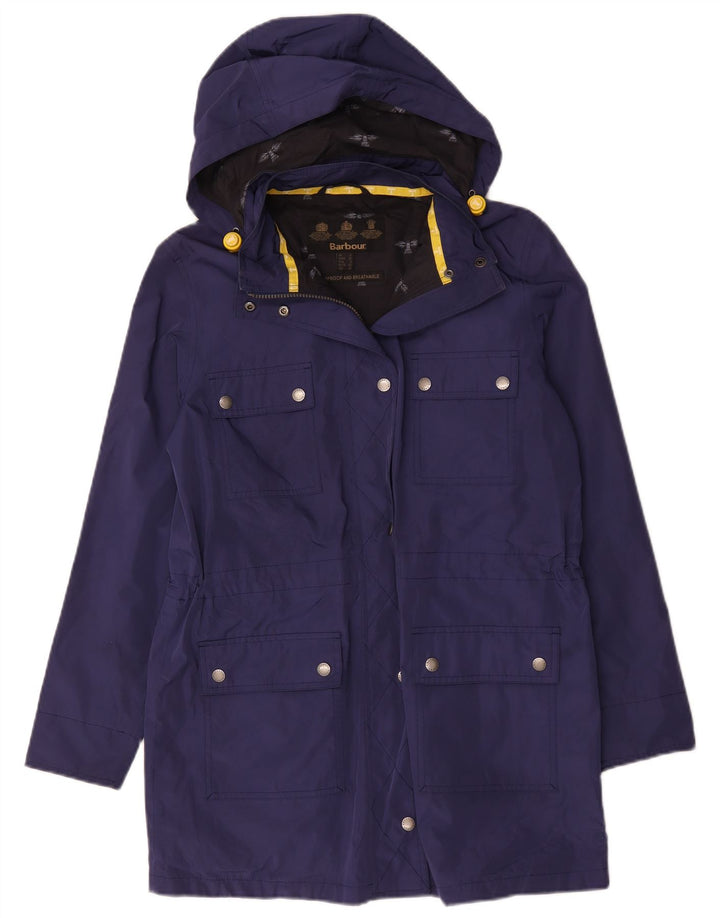 Barbour Manteau coupe-vent à capuche pour femme UK 12 Bleu marine moyen