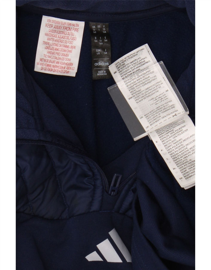 Adidas Haut de survêtement Aeroready Zip Neck pour garçon 13-14 ans Bleu marine