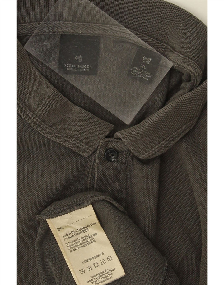 SCOTCH & SODA Mens Polo Shirt XL Grey Cotton Vintage Scotch & Soda and Second-Hand Scotch & Soda from Messina Hembry 
