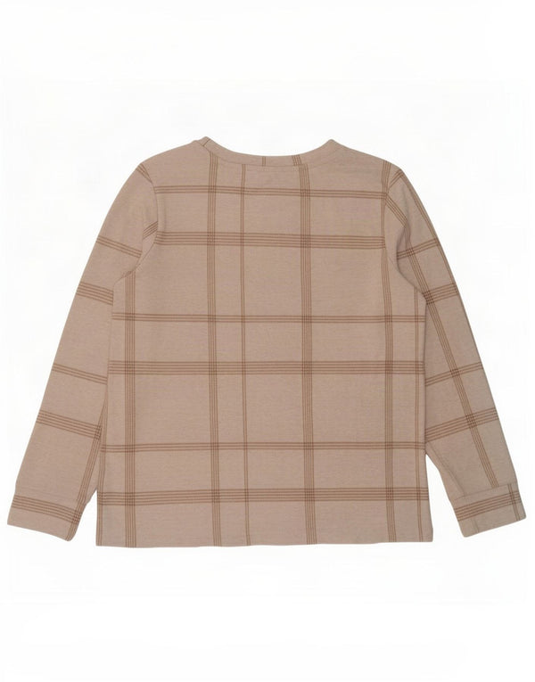 Marks & Spencer Haut à manches longues pour femme UK 12 Medium Off White Check