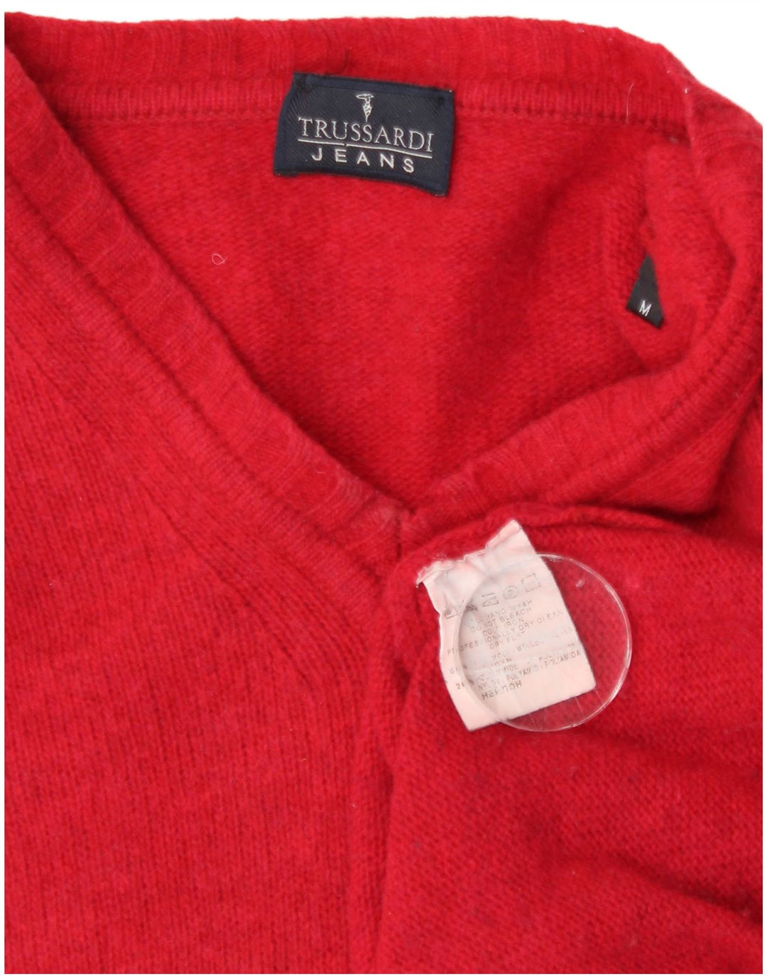 Trussardi Pull Col V Laine Rouge Moyen |