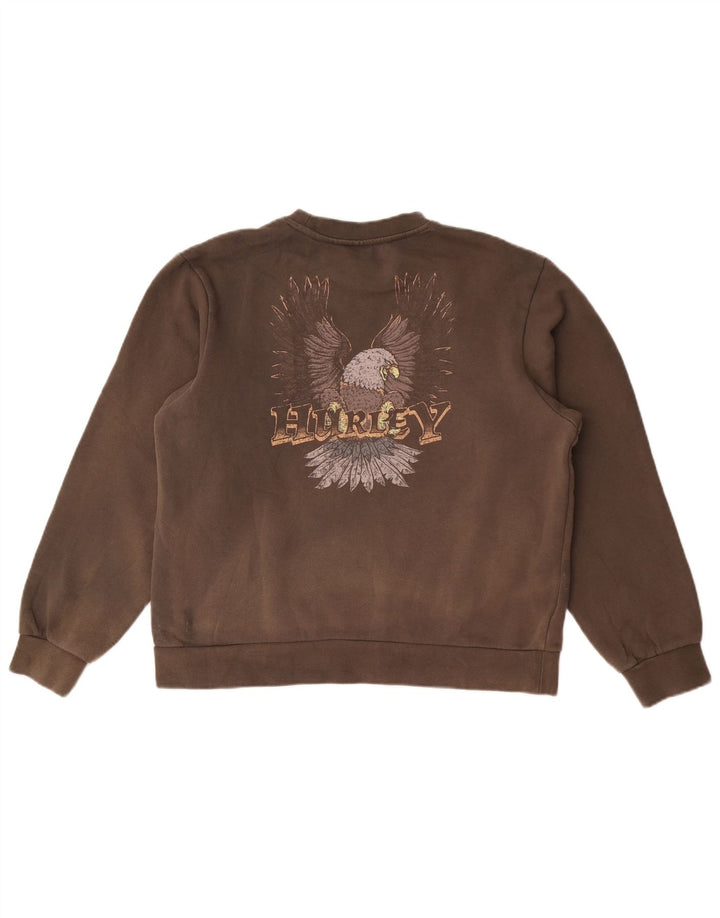 Hurley Mens Graphic Sweatshirt Jumper XS Marron Coton