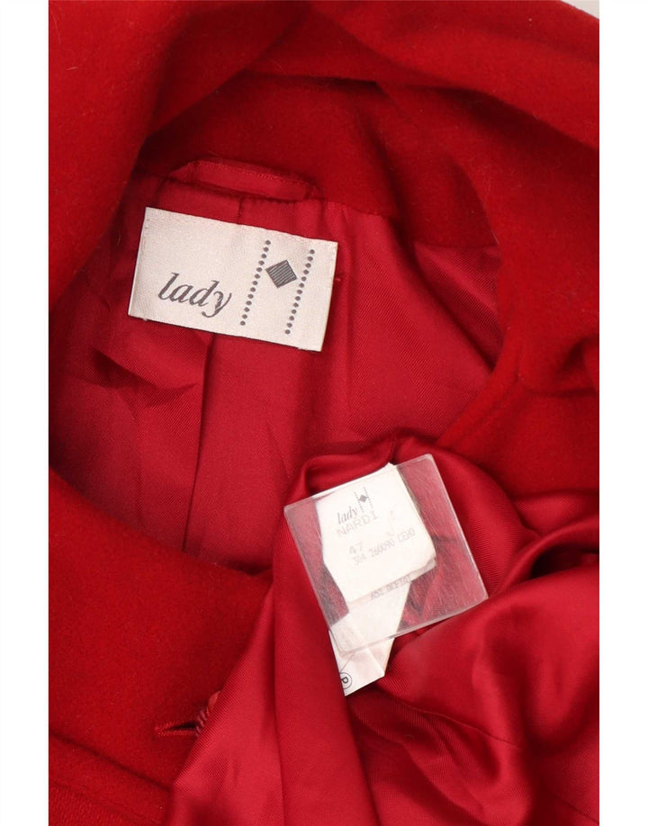 vintage Femme Pardessus IT 47 XL Laine Rouge