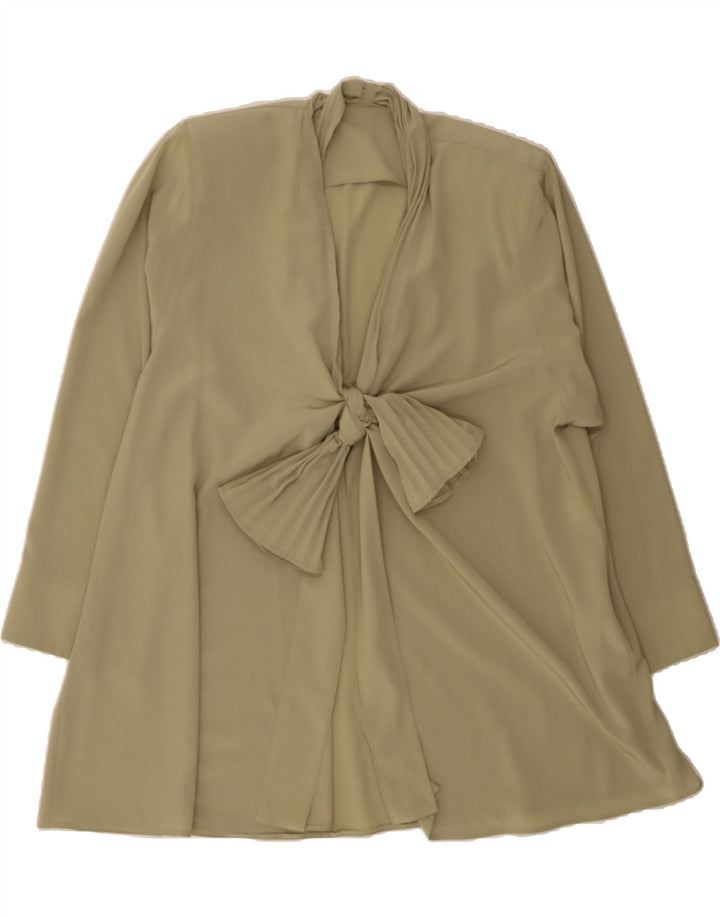 VINTAGE Womens Longline Cardigan Top UK 20 2XL Beige Polyester Vintage Vintage and Second-Hand Vintage from Messina Hembry 