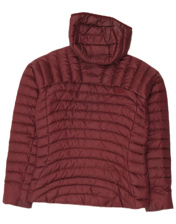 The North Face Veste rembourrée à capuche pour femme UK 10 Petit nylon bordeaux