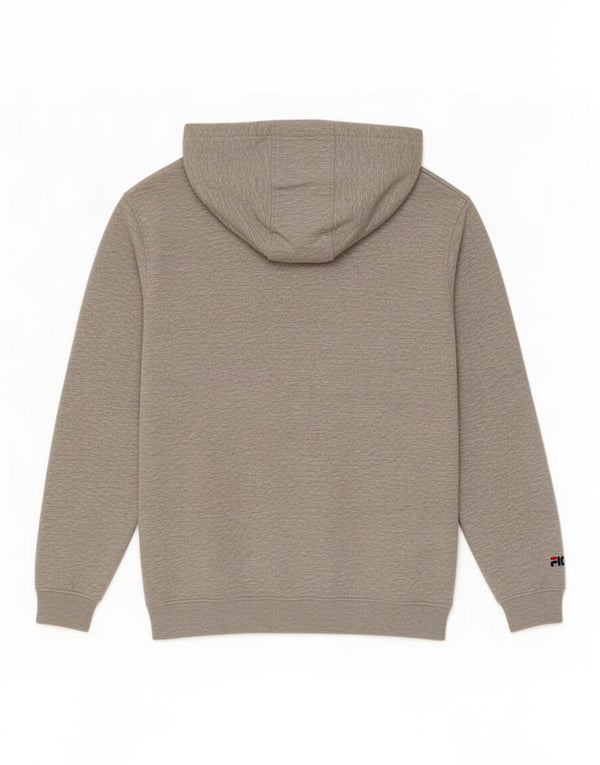 Fila Pull à capuche graphique XS en coton moucheté gris homme
