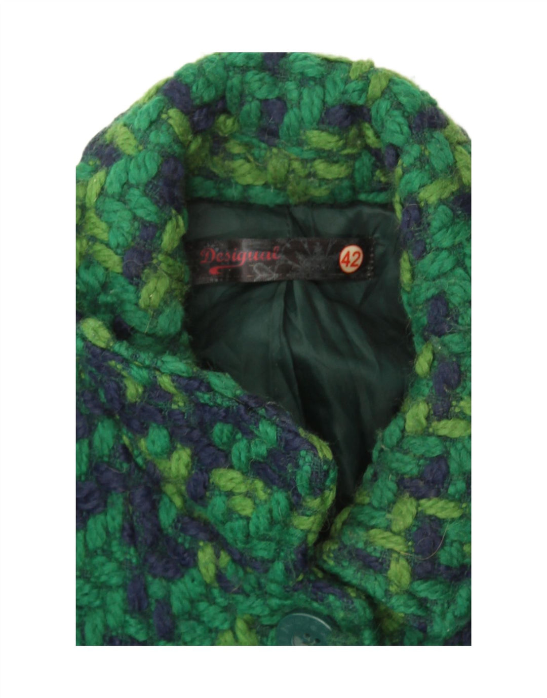 Desigual Manteau Femme EU 42 Grand Carreau Vert
