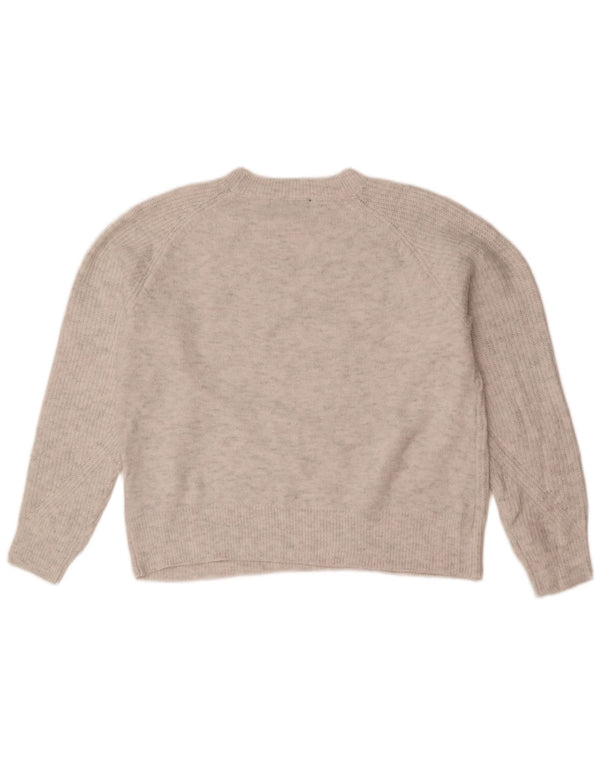 Marks & Spencer Pull à col rond pour femme UK 14 Acrylique gris moyen
