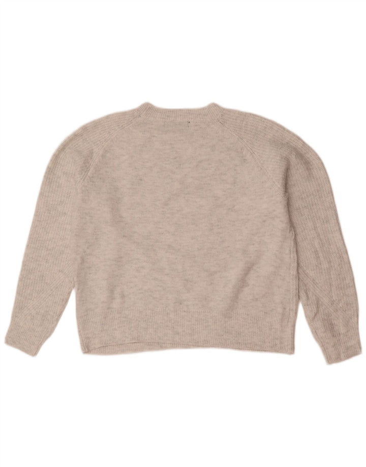 Marks & Spencer Pull à col rond pour femme UK 14 Acrylique gris moyen