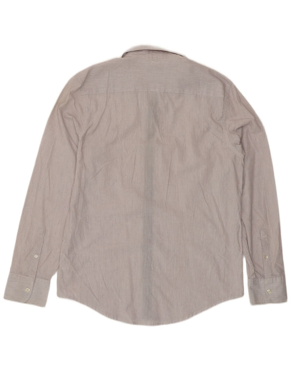 Penguin Chemise Slim Fit Heritage Homme Blanc Moyen en Coton à Fines Rayures
