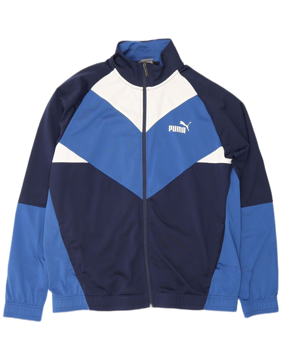 PUMA Veste de survêtement pour homme XL Bleu Colorblock Polyester