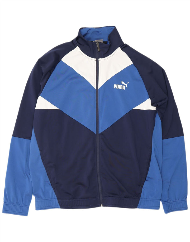 PUMA Veste de survêtement pour homme XL Bleu Colorblock Polyester