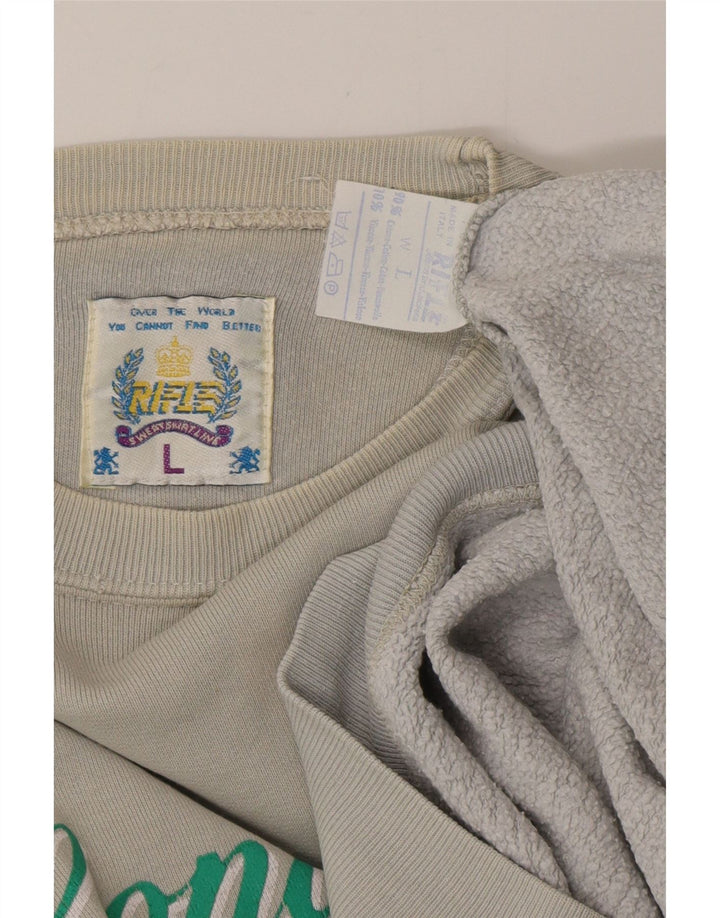 RIFLE Sweat-shirt graphique pour hommes, grand coton gris