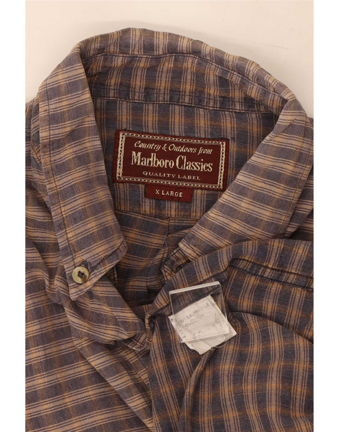 Marlboro Classics Chemise Homme XL Marron Vichy Coton